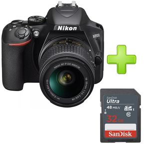 Camara Nikon D3500 Kit Lente 18-55 VR 24,2 MPX + 32GB- Negro