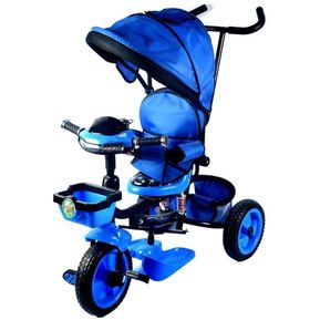 Triciclo Paseador Con Asiento Giratorio USB Bluetooth Azul