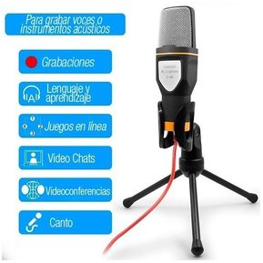Microfono Condensador Plug Semiprofesional Con Mini Tripie
