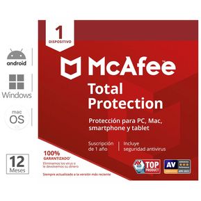 Antivirus McAfee Total Protection 1 Dispositivo 1 año