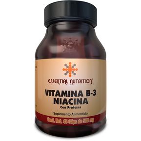 Vitamina B-3 Niacina, 45 Cápsulas de 500 mg