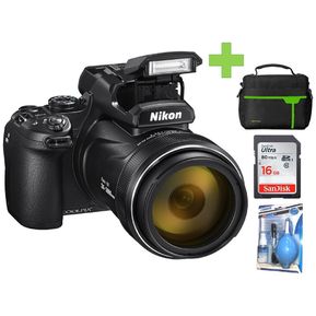 Nikon Coolpix P1000 Cámara Digital Negro 16MP Zoom 125x+16GB+Bolso+Kit