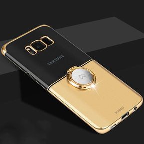 Soporte de anillo de metal Xundd Estuche protector rígido para PC con revestimiento de HD de dos colores para Samsung Galaxy S8 - S8 Gold