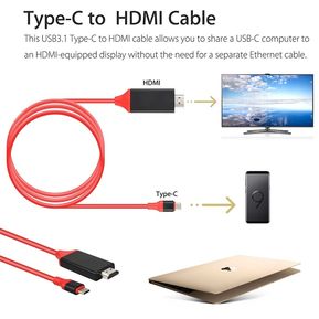 Adaptador De Cable Tipo C A HDMI HDTV AV TV Para Samsung Galaxy S8 S9