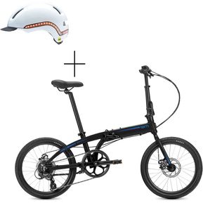 Bicicleta Plegable Tern B8 Negra + Casco Nutcase Vio