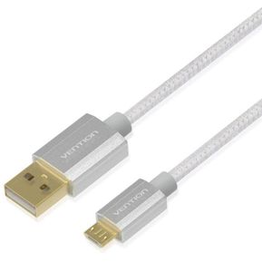 Cable cargador de línea de datos Vention Micro USB 2.0 para teléfono Samsung Galaxy S4 Huawei Android - Plateado