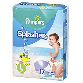 Pampers splashers pañales de natacion talla l, 17 unidades