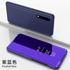Funda de teléfono con tapa y espejo inteligente para iphone 7, 8, X y XR, funda transparente con espejo para iphone 11, Por XS, Max, 5, 5S, SE, 6, 6S Plus(#Purple blue)
