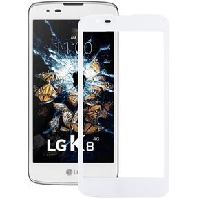 Lente de cristal exterior de pantalla frontal para LG K8 (negro)