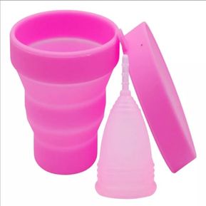 Kit Copa Menstrual + Vaso Esterilizador + Bolsa Para Guardar - Rosado