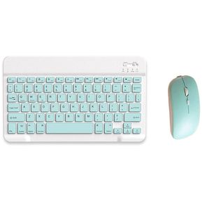 Ratón luz del teclado del juego portátil de 7 pulgadas Tablet PC móvil del teléfono General teclado inalámbrico y ratón - Verde del teclado + ratón