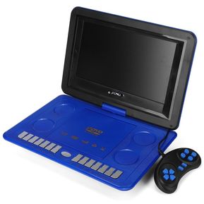 Reproductor de DVD portátil para automóvil doméstico de 13.8 '' con pantalla giratoria de control remoto con joystick para juegos - Azul