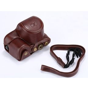 Funda de cuero PU para cámara Sony Alpha A6000 A6300 16-50mm lente Retro Vintage Bag