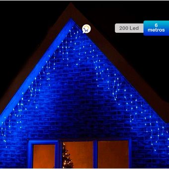 Cortina Led Intercalada Mts L Navidad Azul Ledca Linio