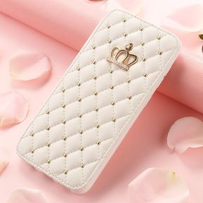 Funda de teléfono de lujo con tapa tipo billetera Pepmune para iPhone 11 Pro Max X Xr Xs Girl Cute Funda de cuero para Apple 8 Plus 7 6S 6 5 5S SE 2020(#White)