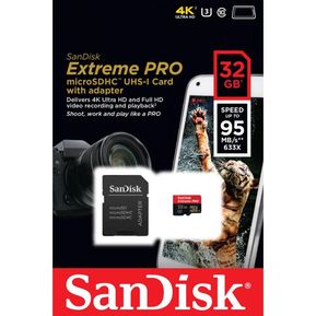 MICRO SDHC 32 GB UHS-1 Sandisk Extreme PRO 95 MB/s 633X 4K