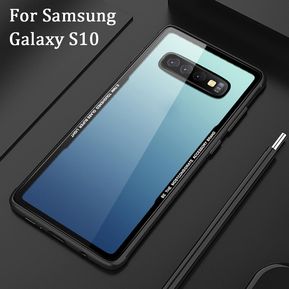 Para Samsung galaxy S10 Funda delgada transparente a p negro