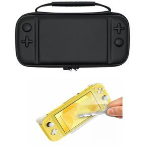 Estuche Rígido Gris Nintendo Switch Lite + Vidrio Templado