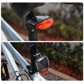 Luz Trasera Bicicleta Recarga Solar Panel Abrazadera - Rojo