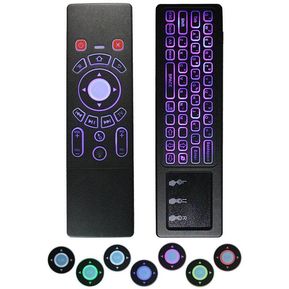 T6 2.4G Wireless Air Mouse Keyboard con Touchpad IR Learning para Android TV Box / Xbox / PC / Smart TV - Retroiluminación colorida