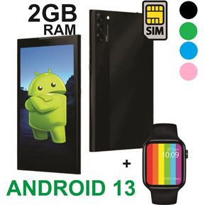 Tablet 2GB RAM 7 Pulgadas Sim Card 3G 32GB Android 13 + SMARTWATCH