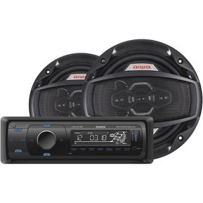 Combo Radio Carro Aiwa Bluetooth + Parlantes 6in 2Vias 200w CAW-2016BT