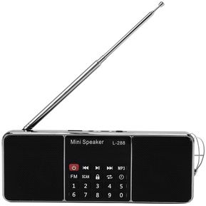 Radio portátil Digital AM FM Bluetooth altavoz estéreo MP3 reproductor TF/SD tarjeta USB llamada con manos libres LED pantalla MP3 altavoces(#Black)