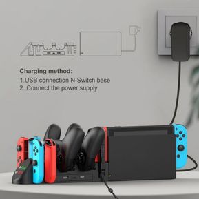 4 Joy-Cons y 2 controladores pro base de carga para Nintendo Switch