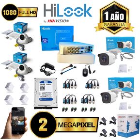 Kit Cámaras Seguridad Hikvision Hilook Dvr 8 Ch 1080 + 4 Cam + Dd 500