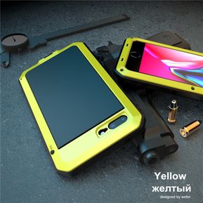 Carcasa de aluminio para teléfono iPhone 11 Pro XS MAX XR X 7 8 6 6S Plus 5S 5 SE 2020 a prueba de golpes(#Yellow)
