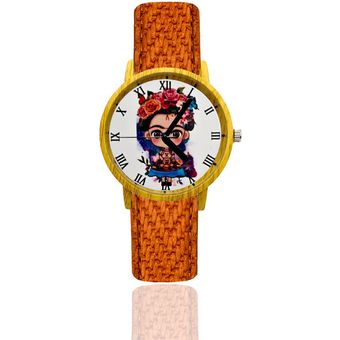 Reloj Frida Kahlo Estilo Madera Mas Estuche Pimushop Linio Colombia