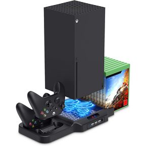 Vertical Soporte Carga y Ventilador para Xbox Série X S Controles