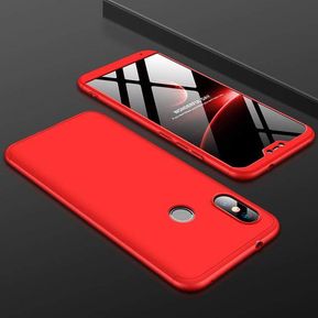 Bakeey funda phonr de cubierta completa para Xiaomi Mi A2 Lite / Xiaomi Redmi 6 Pro fundas de plástico rígidas protectoras de 360 ​​grados para PC - Rojo (rojo)