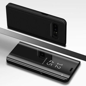 Bakeey con chip Smart Sleep Mirror Window View Kickstand Funda protectora para Samsung Galaxy Note 8 - Negro