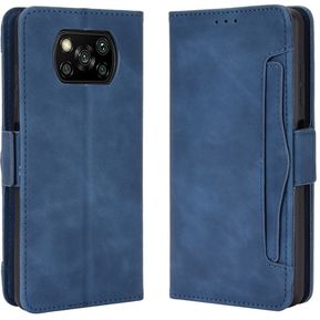 Estuche Para Xiaomi POCO X3 NFC Estuche Para billetera de cuero Flip Vintage - Azul