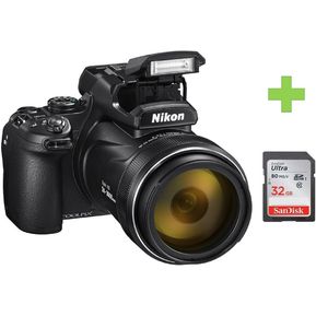 Nikon Coolpix P1000 Cámara Digital Negro 16MP  Zoom 125x+32GB