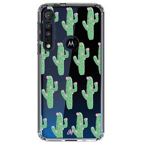 Funda Cactus Con Flor Rosa Shockproof Motorola G8 plus