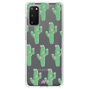 Funda Cactus Con Flor Rosa Shockproof Samsung S20 Plus