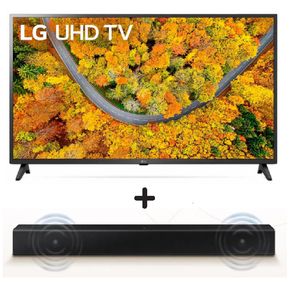 Televisor LG 43 pulgadas 4K UHD y Barra de sonido SAMSUNG HW-T400/ZL