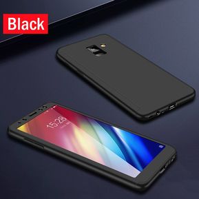 360 grados funda protectora para Samsung Galaxy A21S A11 A31 A41 A51 A71 A30 A40 A50 A70 A6 A8 A7 2018 S10E S10 S9 Plus teléfono caso(#Black)