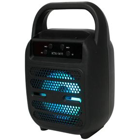 Parlante Bocina Bluetooth 4 KTX-1411 Negro Radio FM SD USB Luz Led