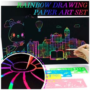 Scratch Art Rainbow Painting Paper for Kids & Adults, 16'' x 11.2