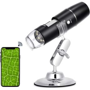 Microscopio digital inalámbrico de mano USB HD cámara de inspección 50x-1000x aumento con soporte compatible con iPhone iPad Samsung Galaxy Android Mac computadora Windows