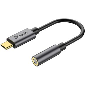 Adaptador USB tipo C a conector de auriculares de 3,5 mm, QGeeM USB C a cable de dongle de audio auxiliar compatible con Pixel 4/3/2/XL, Samsung Galaxy S20, iPad Pro y más