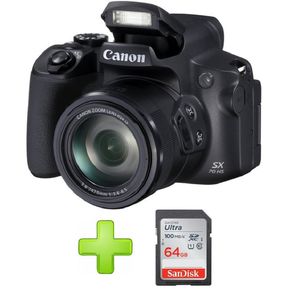 Cámara Canon Powershot Sx70 Hs 20.3mp Zoom 65x 4k+64GB-Negra