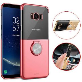 Soporte de anillo de metal Xundd Estuche protector rígido para PC con revestimiento de HD de dos colores para Samsung Galaxy S8 - S8 Oro rosa
