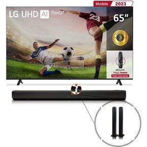 Combo Tv LG 65 Smart Tv 4k UHD Ai ThinQ Incluye Control Magic + Barra de Sonido Convertible 2 en 1