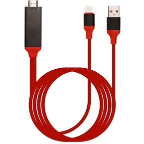 2m 8 Pines Macho A HDMI Macho Y Macho Cable Adaptador De USB, Para IPhone X / IPhone 8 Y 8 Plus / IPhone 7 Y 7 Plus / IPhone 6 Y 6 Y 6 Plus Y 6s Plus / IPad (rojo)