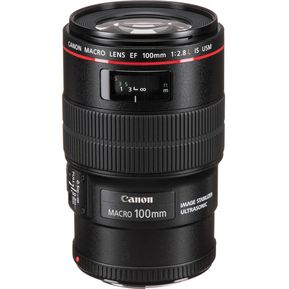 Lente Canon EF 100mm f/2.8L Macro IS USM - Negro