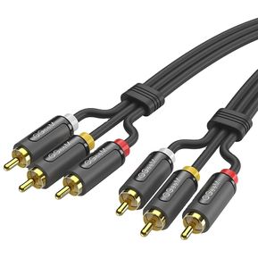 RCA to RCA Cable Digital Analogue Double Shielded for Headphones Home System iPods MP3 Players 3RCA Stereo Audio Cable
